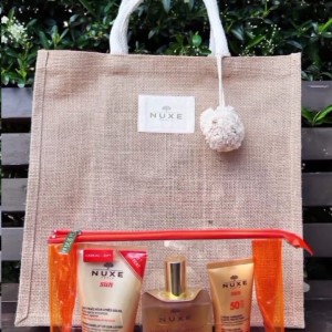 Nuxe KIT de L'ete- Huile Sèche Multi-Function Riche 100ml + Crème Fondante Haute Protection SPF 50/ 50ml + Lait Fraicheur Apres - Soleil 100ml + Sun Bag.